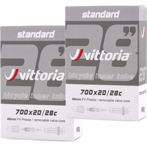 1 Pair Vittoria Lite / Standard Butyl SV Inner Tube 700x20/28C for 28" 700C Road bike 48/60mm Presta Valve Stem