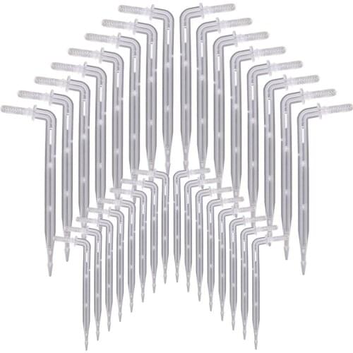 25PCS 4/7mm Transparent Elbow Arrow Drippers Bending 1/4'' Drop Emitter Garden Potted Irrigation Watering Tool Greenhouse