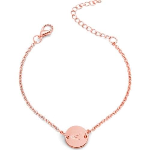 Bracelets 26 English Small Letter Bracelets Personality Round Pendant Bracelet Necklace DIY Jewelry Accessories