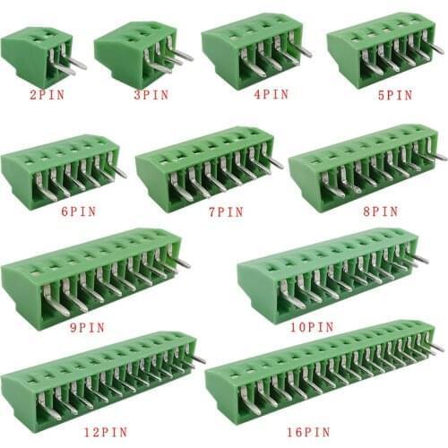 5Pcs KF128 2.54mm PCB Screw Terminal Blocks Connector KF128-2.54 Pitch 2P 3P 4P 5P 6P 7P 8P 9P 10P 12P 16Pin Splice Terminals