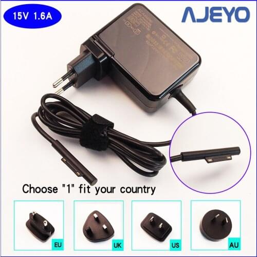AJEYO 15V 1.6A 24W AC Adapter Power Supply Battery Charger For Microsoft Surface Pro 4 M3 Series Tablet 1735