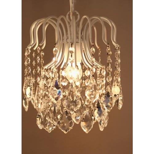 American country loft personality retro crystal iron chandelier dining room bedroom lamp