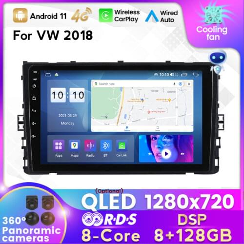 6G+128G 1280X720 IPS 4G Android 11 Car Radio multimedia video player For Volkswagen MQB 2018 2019 2020 navigation GPS audio 2DIN