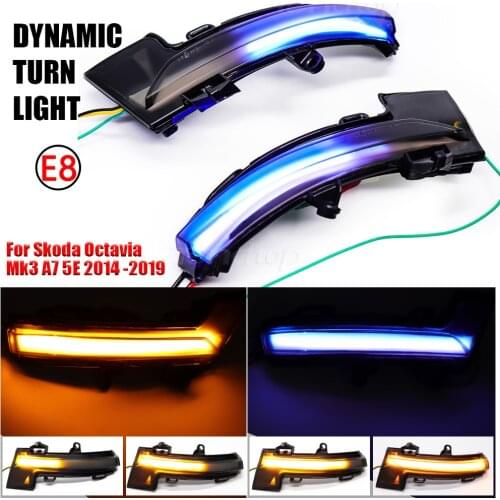 2Pcs/Set Car Led Car Accessories For Skoda Octavia Mk3 A7 5E 2014 2015 2016 2017 2018 2019 Dynamic LED Turn Signal Lights