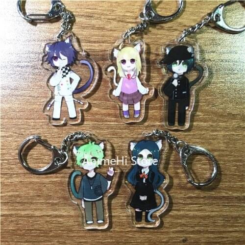 Anime Danganronpa V3 Keychain Figure Ouma Kokichi Akamatsu Kaede Saihara Syuichi Amashi Rantaro Acrylic Keyring Bag Pendant Gift