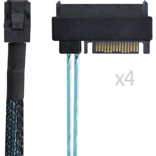 Chenyang Internal Mini SAS SFF-8643 Host to 4 SAS 29Pin SFF-8482 Target Disk 6Gbps Data Server Raid Cable