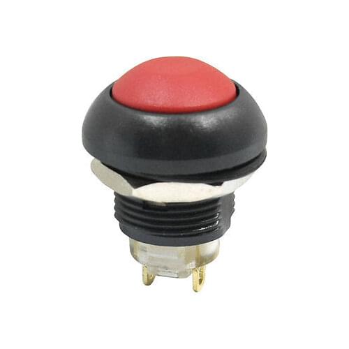 DC 36V 2A 2 Pin 1NO Momentary 12mm Red Plastic Push Button Switch