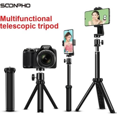 Mobile Phone Holder Tripod Bracket Selfie Stand monopod For Mobile Phone Mini Camera led video light