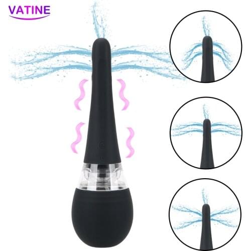 Electric Foreplay Cleaner Vagina Anal Plug Sex Toys For Men Women Enema Clean Automatic Douche Couples Erotic Machine Adult Shop