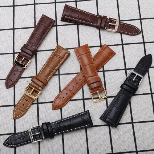 Crocodile Grain Leather Watch With Stainless Steel Pin Buckle Replacement Wrist Suitable For Labor And Water Ghost Omega 18/22mm