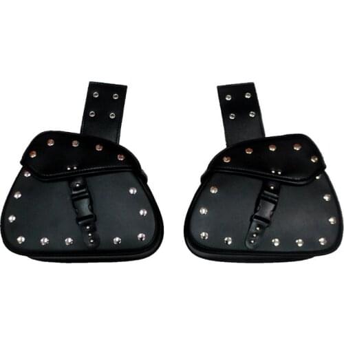 Motorcycle Motorbike Leather Black Saddlebags Saddle Bags Panniers Luggage Bag