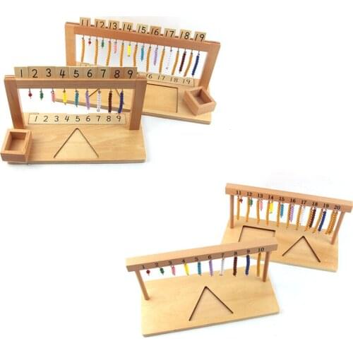 Math Toys Wooden Hanger for Montessori Beads Stairs for 1-20 Childrens Educational Toy Number Counting Learning Materials