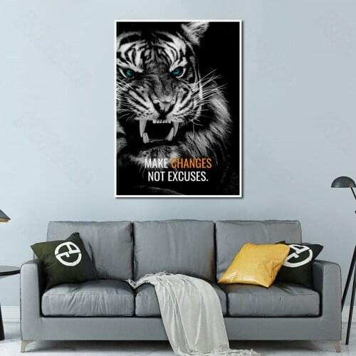 Nostalgia Fierce Beast Tiger Decorative Painting Simple Art Poster Decorative Painting Living Room Background Wall Sticker