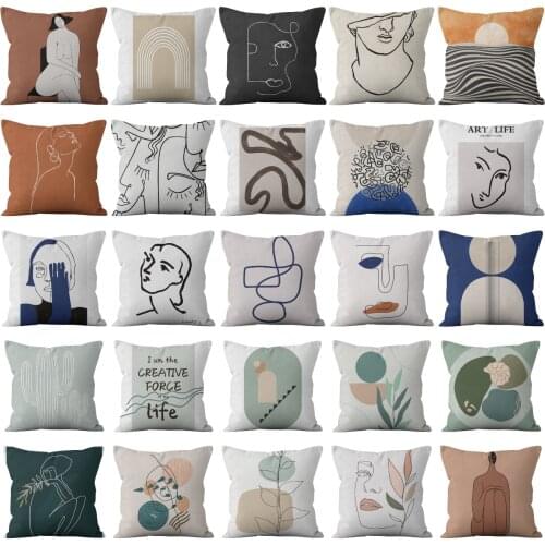 2021 New Nordic Abstract Modern Art Pillows Cover Creative Abstract Line Drawings Sofa Cushion Covers Home Decor Throw Pillows