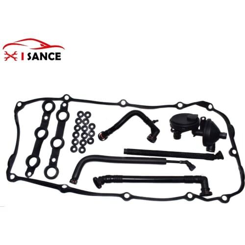 NEW Crankcase Vent Valve and Breather Hose Cover Gasket Kit for BMW E46 330Ci 325i X3 11617501566 11157532649