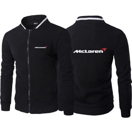 Autumn McLaren Zipper Neckline Hoody Sweatshirts Fleece Long Sleeve Mens Hoodies Sticker Pocket Warmer Running Sportswear Coats