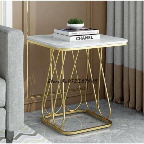 Light Luxury Side Cabinet Nordic Living Room Sofa Marble Small Tea Table Simple Modern Bedside Square Corner Table