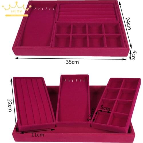 Rosy Jewelry Display Tray Necklace Storage Case Ring Showing Container Jewellery Holder Drawer Organizer