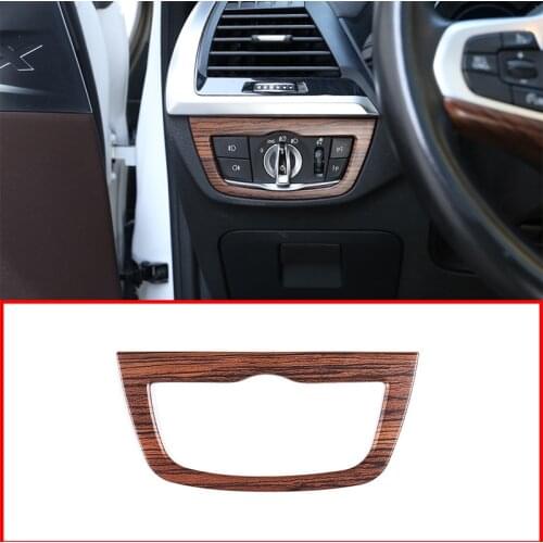 Pine Wood Grain For BMW 5 Series G30 528li 530li 2018 Car ABS Headlight Frame Trim Car Accessories For BMW X3 X4 G01 G02 2018-20