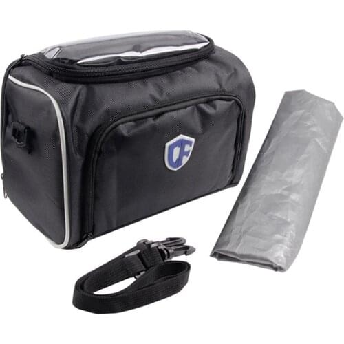 Motorcycle Storage Bag Waterproof Large Capacity Front Handlebar Pannier Pouch With Removable Shoulder Strap For Bicycle
