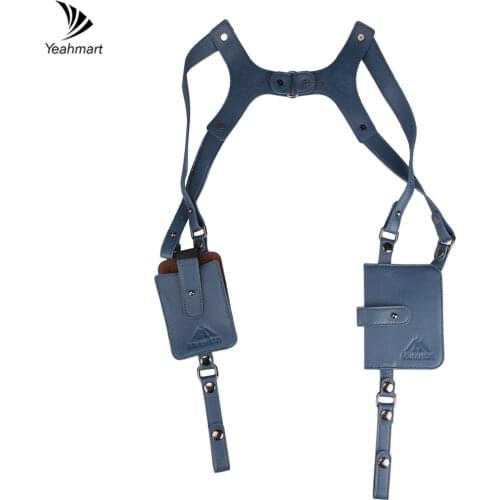 Yeahmart Universal Shoulder Holster Anti-Theft Hidden Underarm Wallet Bag Blue Leather Storage Bags