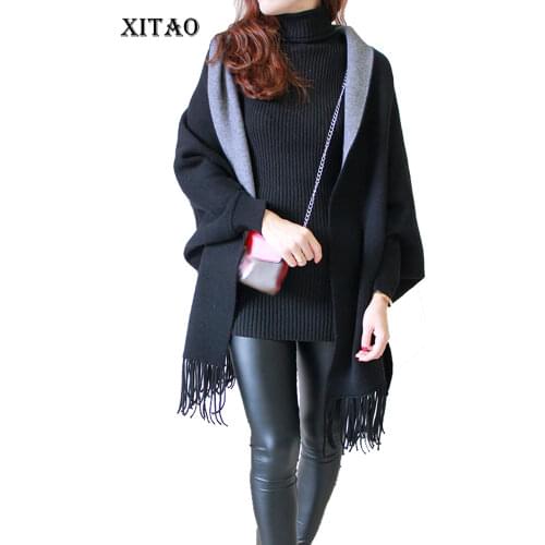 [XITAO] High quality Autumn 2016 New Large Double Wears Full Sleeved Cardigan Thicked Cloak Shape Female Shawl Wrap VKA-002