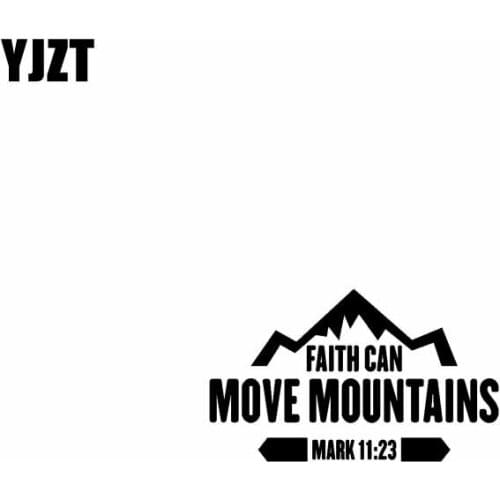 YJZT 17.8CM*10.6CM JESUS FAITH CAN MOVE MOUNTAINS MARK 11:23 Vinyl Car Motorcycle Sticker Decals Black/Silver C13-000227