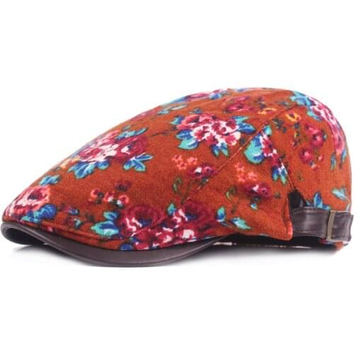 Women Ladies Floral Flower Berets Hat Cap Fashion Adjustable Driving Casual Hat HATCS0259