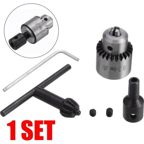 1 Set Durable Electric Drill Chuck 0.3-4mm Jt0 Taper Mounted With 5mm Motor Shaft For Power Tools
