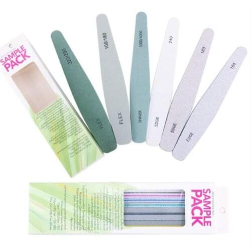 10set/lot 6pcs/set Nail Buffer File Block Polisher Washable Double Sided Emery Boards Grit 100/150/180/220/240/280/1000/4000