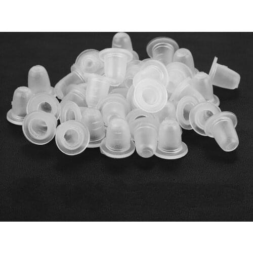 100Pcs Disposable Tattoo Ink Cup Small&Big Size Silicone Permanent Tattoo Makeup Eyebrow Makeup Pigment Container Caps