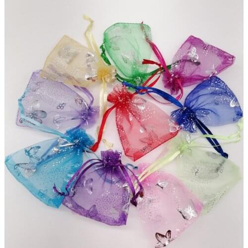 1000Pcs Butterfly Organza Bags 7x9 9x12 11x16 13x18 Butterfly Gift Bags for Jewelry Packaging Bag Storage Display Drawstring Bag