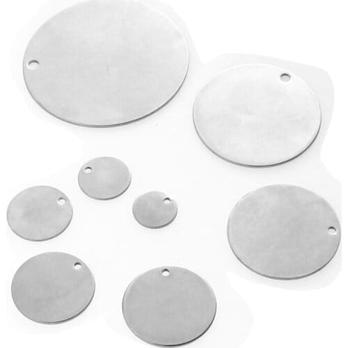 20pcs/lot Stainless Steel Round Charms Pendant Connector Bracelet Blank Stamping Diy Necklace Jewelry Making Findings Supplies