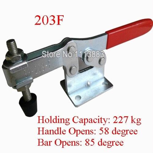3PCS 227KG 500LBS U Bar Flanged Base Hand Tools Horizontal Toggle Clamp 203F