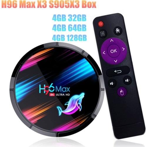 4GB 32G/64G/128GB H96 MAX X3 Amlogic S905X3 Android TV 9.0 Smart Set Top Box TV Box 2.4G&5GHz Dual WiFi 1000M LAN Media Player