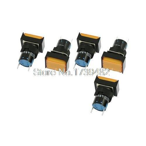 5 Pcs Rectangular Orange Cap Indicator Light Accident Signal Lamp DC 24V