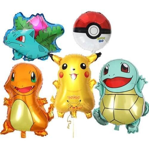 Anime Pokemon Balloon Kids Balloon Toy Pikachu Squirtle Action Figure Pokemon Elf Ball Kids Birthday Toy Cartoon Balloon