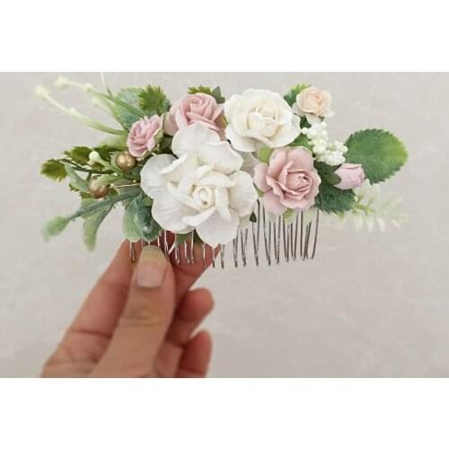 Free Shipping Blush Pink Flower Girl Comb