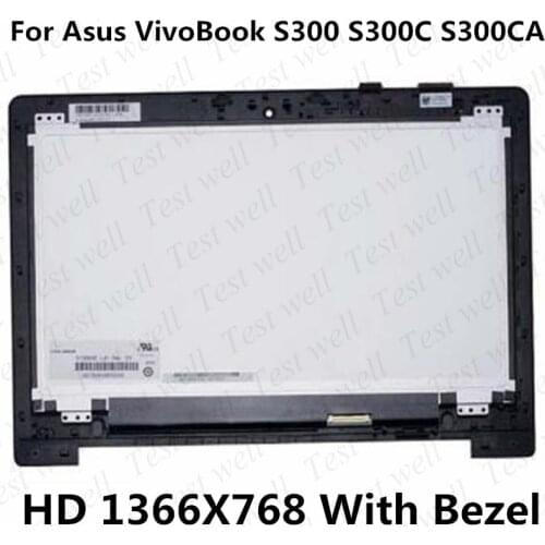 Test well 13.3'' LCD Touch Screen Digitizer with Bezel Display Assembly Repair Laptop For Asus VivoBook S300 S300C S300CA