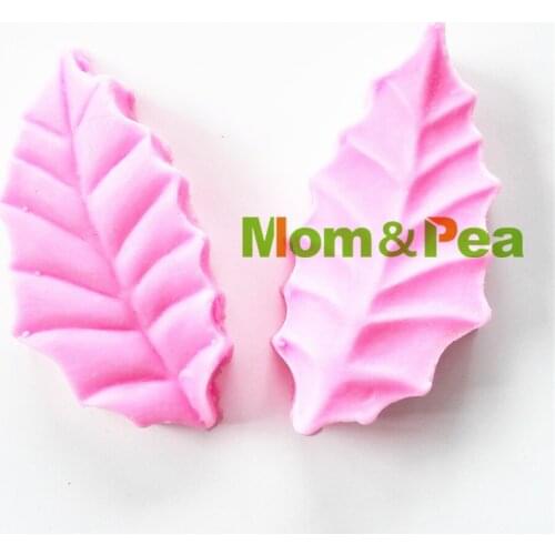 Mom&Pea 0767 Free Shipping Leaf Shaped Silicone Press Mold Cake Decoration Fondant Cake 3D Mold Food Grade