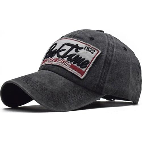 Good Women/mans Beaseball Caps Washed Embroidery Letter Peak Time Sun Sports Hats Male Hip Hop Cap Female Fishing Climing Hat