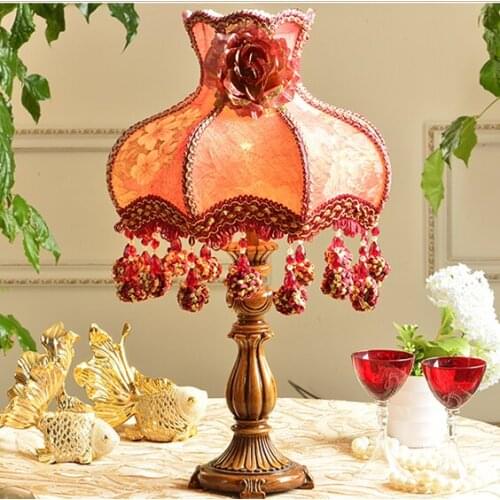 Chinese Retro Fabric LED Table Lamp Rattan Craft European Table Lights Bedroom Bedside Lamp Home Decor Kitchen Lamps Luminaire