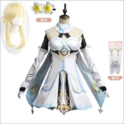 Game Genshin Impact Traveler Lumine Cosplay Costume Original Version Uniform Halloween Women Costumes