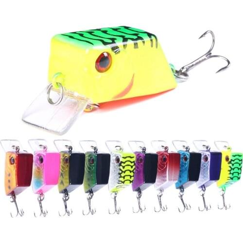 4.3cm 7g Square Crankbait Fishing Lure Topwater Artificial Japan Hard Bait Minnow Swimbait Trout Bass Carp Fishing 0.2-0.7m