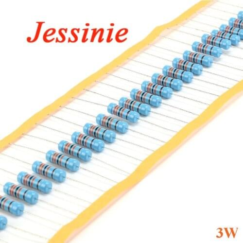 10pcs 3W Metal Film Resistor Resistance 1% 51R 510R 5.1R 47K 470R 470K 4.7K 39R 3K 2R 24K 27K 15R 15K 150R 150K 10K 220R 0.33R