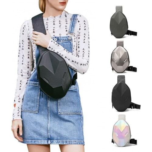 Durable Chest Bag Waterproof Travel Camping Polyhedron Bag Hard Shell Cross Body Bag Leisure Sports Chest Pack for Men Women