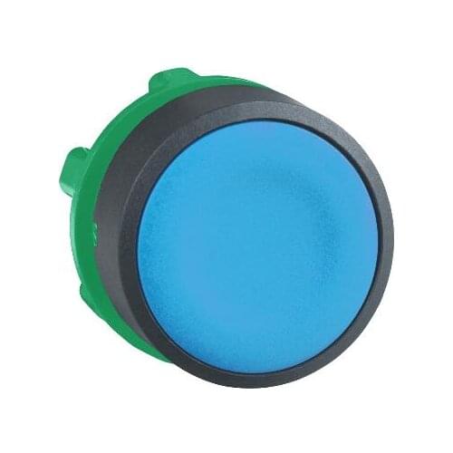 ZB5AA6C ZB5AA6 Push button head, plastic, flush, blue, Ø22, spring return, unmarked