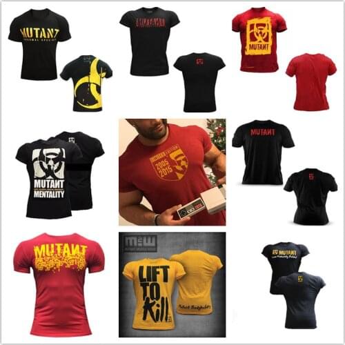 MUTANT new fitness short sleeve male brothers personalized printing sports short sleeve running training wear large size T-shirt