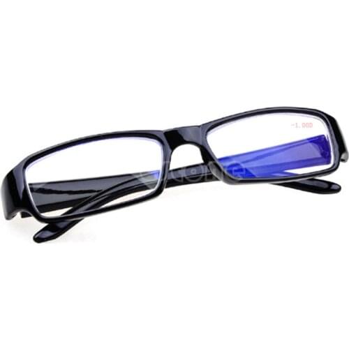 Women Men Black Frames Eyeglass Myopia Glasses -1 -1.5 -2 -2.5 -3 -3.5 -4 -4.5 -5.5 -6 Semi-rimless Reading Eyeglass