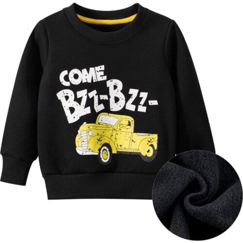 Autumn Winter New Fashion Boy Clothes For Teen Boys Black Velvet Warm Pullover Long Sleeve Outwear Sweatshirts Kids Tops
